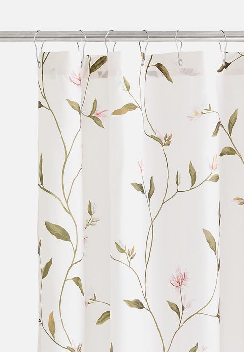 H&M - Floral shower curtain - white/floral 