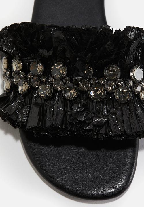 H&M - Rhinestone-embellished sandals - black