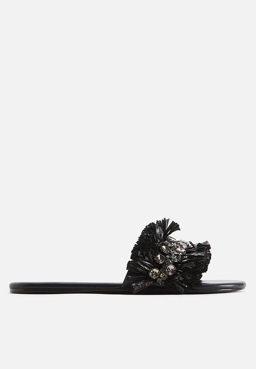 H&M - Rhinestone-embellished sandals - black