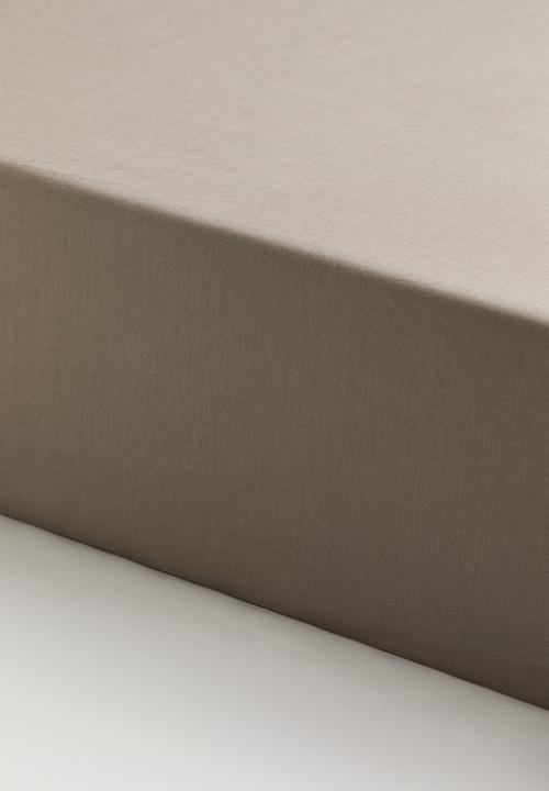 H&M - Fitted cotton sheet - greige 