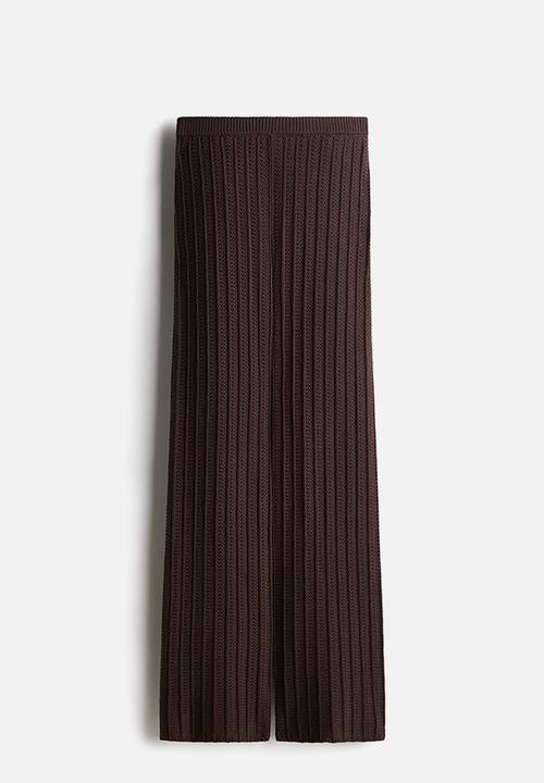 H&M - Crochet-look trousers - dark brown