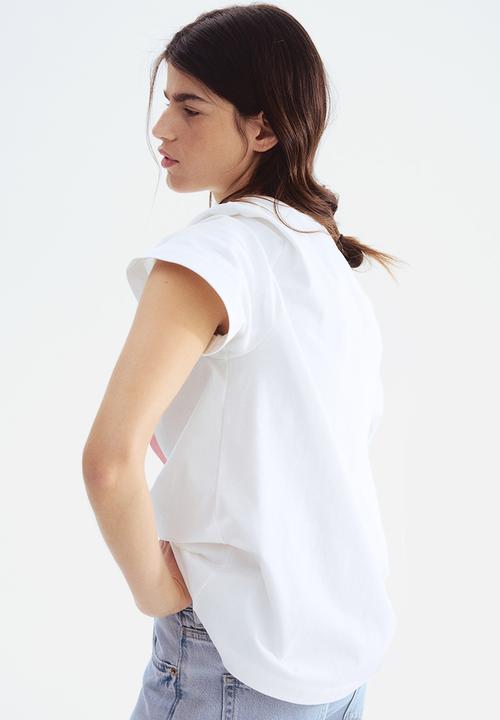 H&M - Printed t-shirt - white & ropicale