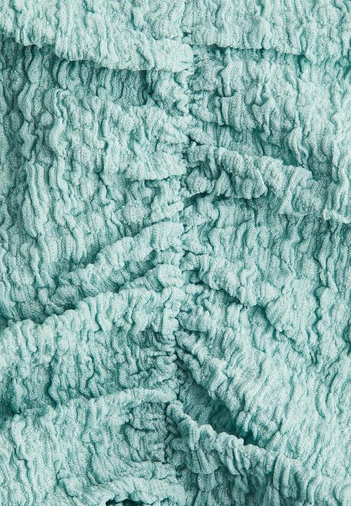 H&M - Textured draped top - light turquoise
