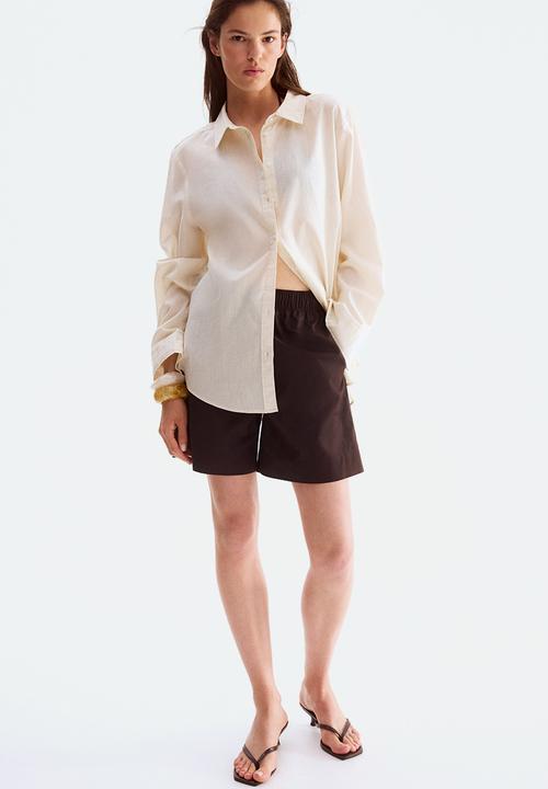 H&M - Cotton drawstring shorts - dark brown