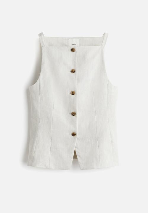 H&M - Linen-blend waistcoat - light grey