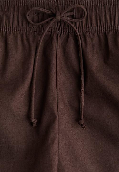 H&M - Cotton drawstring shorts - dark brown