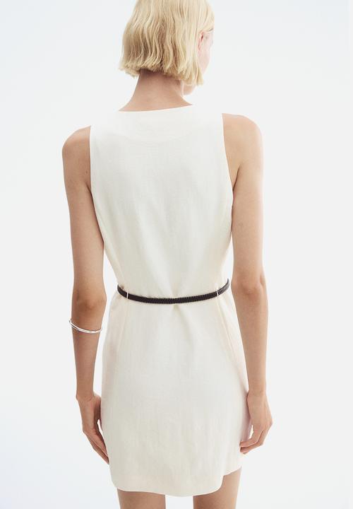 H&M - Belted dress - white