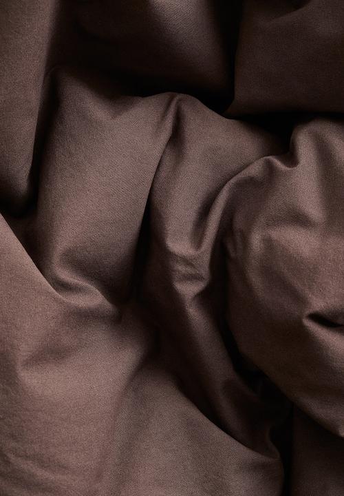 H&M - Washed cotton double/king duvet cover set - dark brown