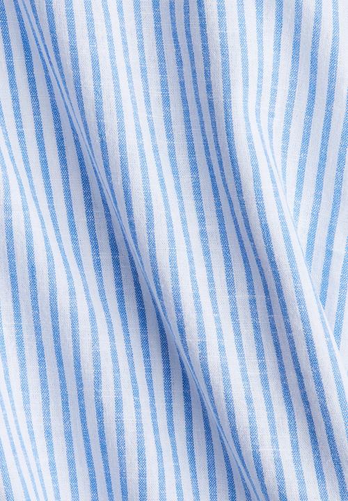 H&M - Linen-blend shirt - white & blue striped