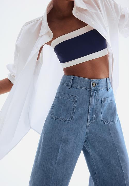 H&M - Wide high jeans -  light denim blue