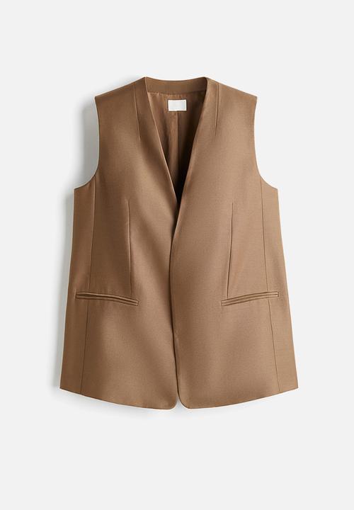 H&M - Waistcoat - dark beige