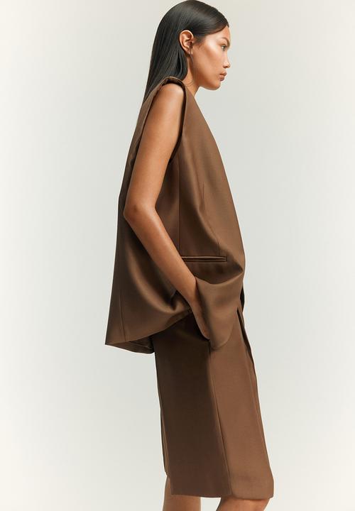H&M - Waistcoat - dark beige