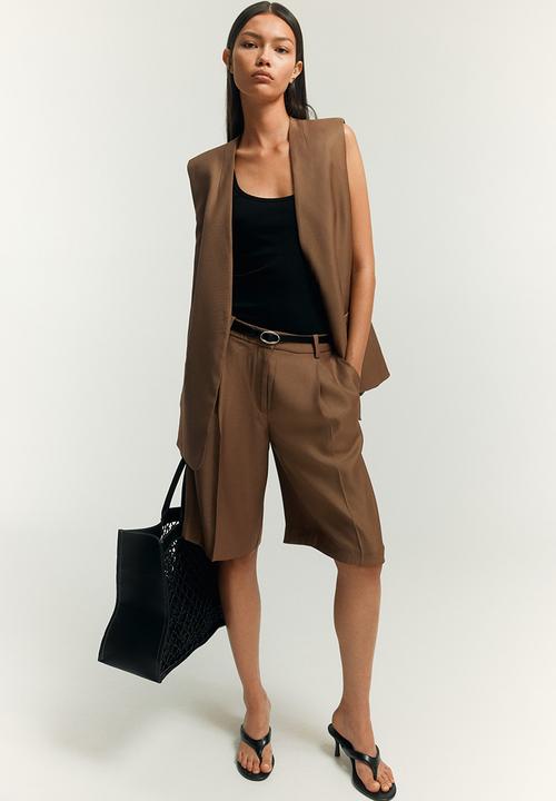H&M - Waistcoat - dark beige