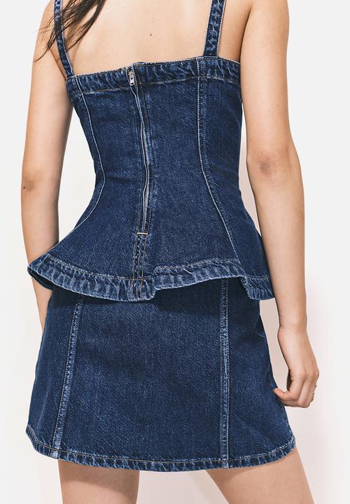 H&M - Mini skirt - dark denim blue