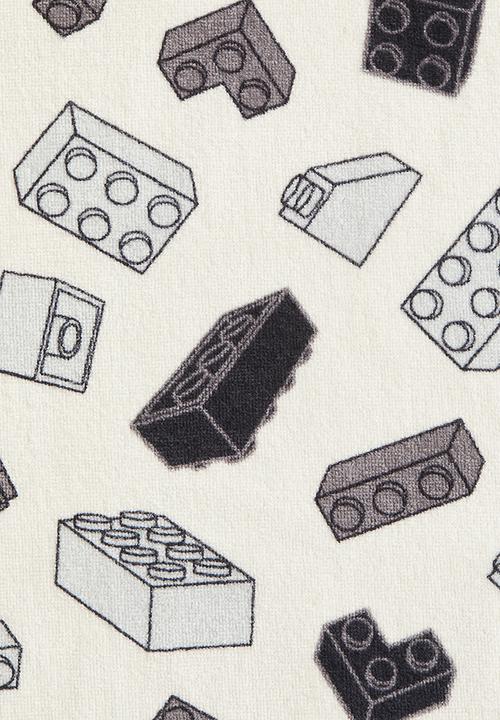 H&M - Patterned bath towel - cream/lego 