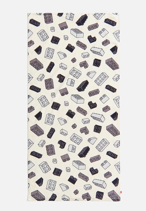 H&M - Patterned bath towel - cream/lego 
