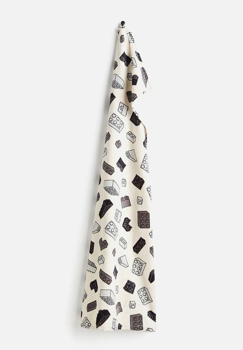 H&M - Patterned bath towel - cream/lego 