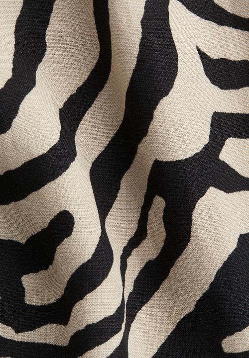H&M - Midi skirt - ight beige zebra print