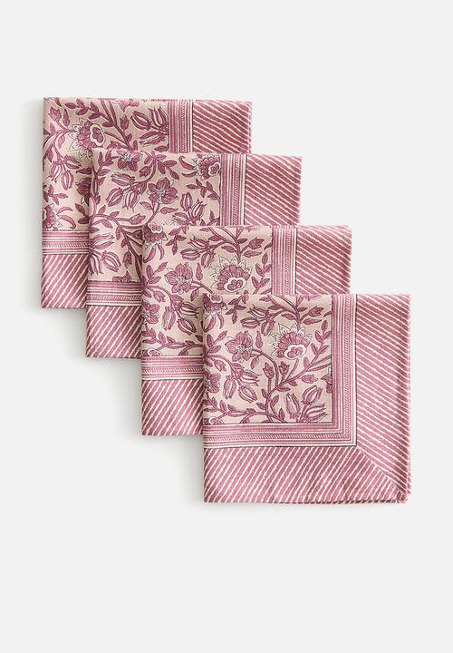 H&M - 4-Pack patterned napkins - pink