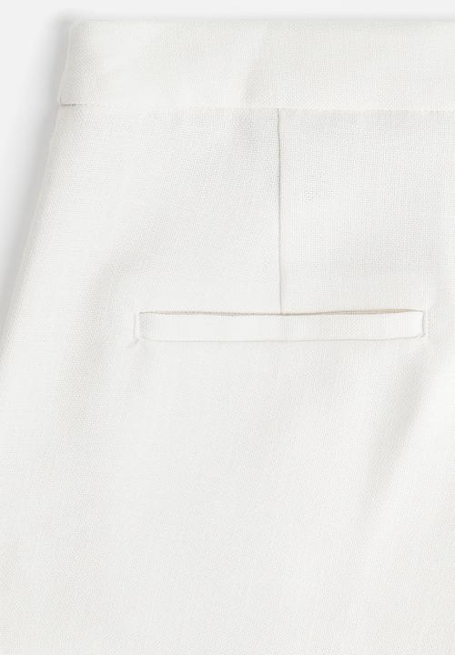 H&M - Wide tailored trousers -  white