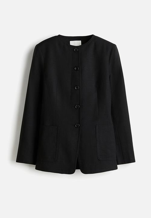 H&M - Linen-blend blazer - black