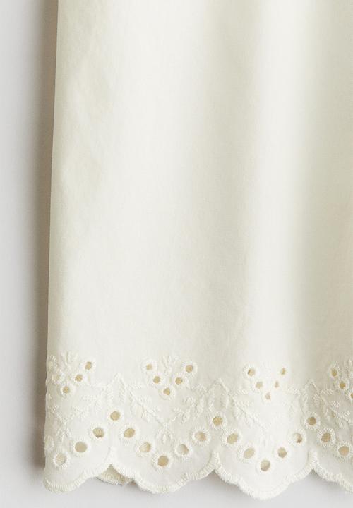 H&M - Broderie anglaise cropped trousers - cream 