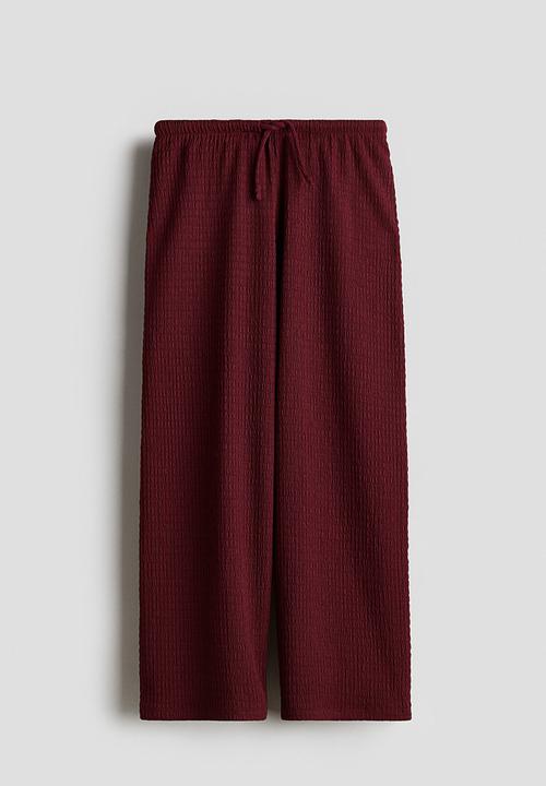 H&M - Textured jersey trousers - dark red