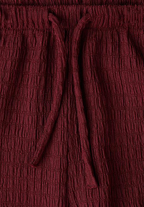 H&M - Textured jersey trousers - dark red