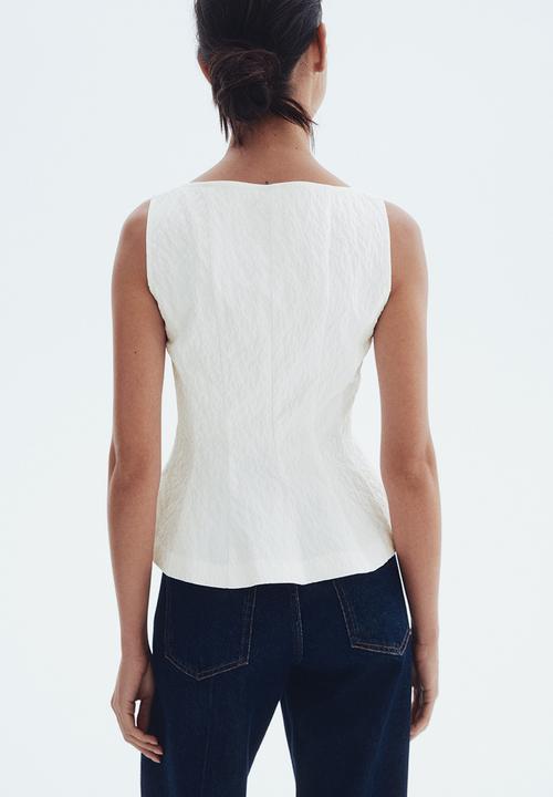 H&M - Peplum top - white