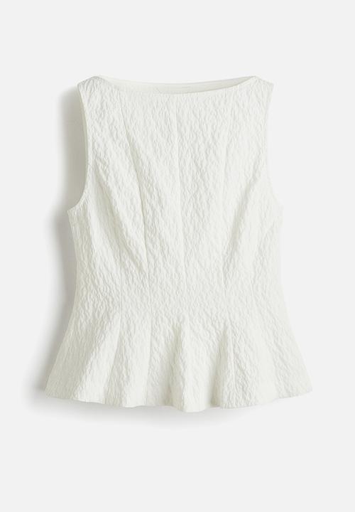 H&M - Peplum top - white