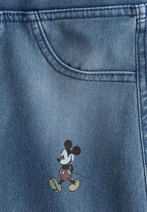 H&M - Wide denim-look trousers - denim blue/mickey mouse 