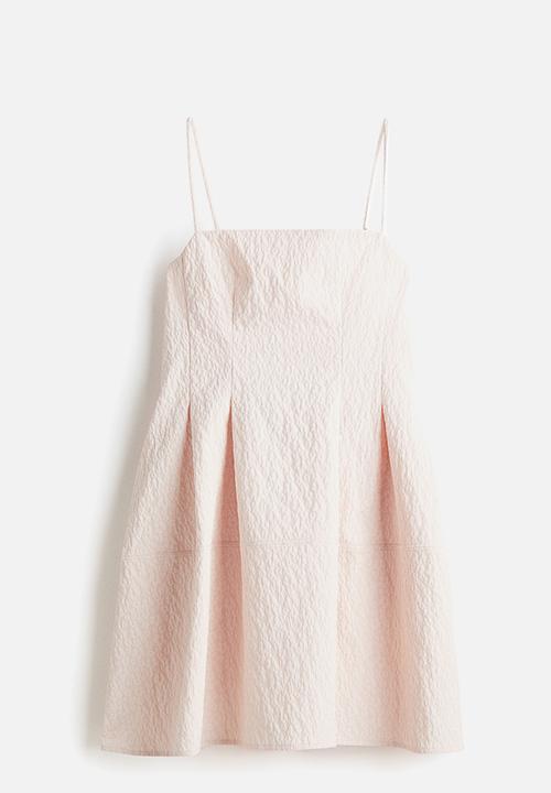 H&M - Jacquard-weave strappy dress - powder pink