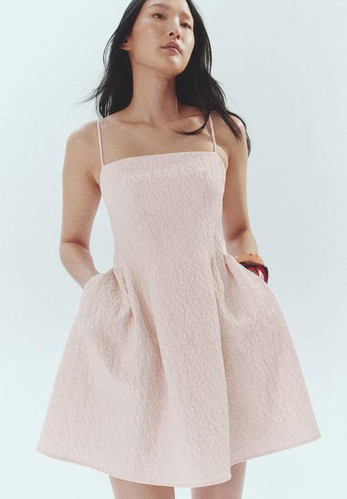 H&M - Jacquard-weave strappy dress - powder pink