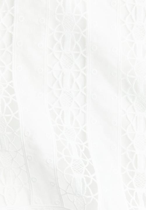 H&M - Lace-inset strappy dress - white