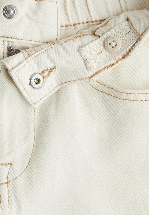 H&M - Loose fit denim shorts - cream