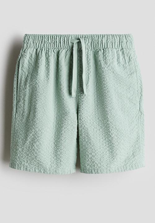 H&M - Cotton seersucker shorts - light green