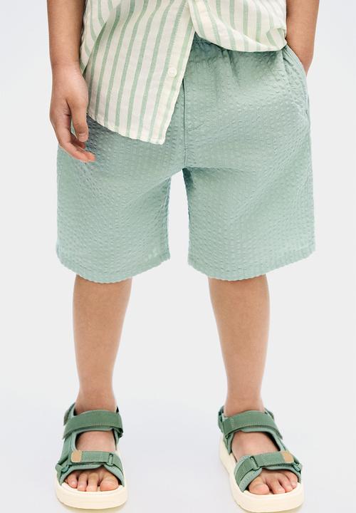 H&M - Cotton seersucker shorts - light green
