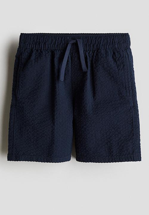 H&M - Cotton seersucker shorts - navy blue