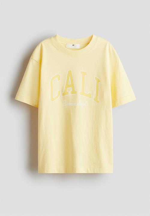 H&M - Printed cotton T-shirt - yellow/cali