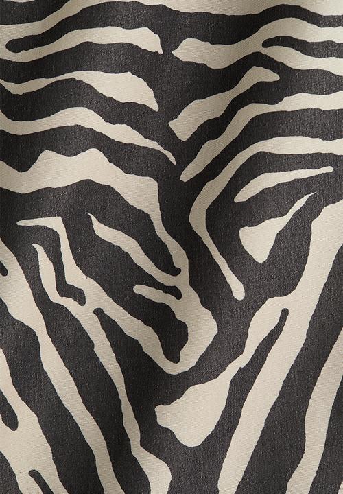 H&M - A-line dress - light beige & zebra print 