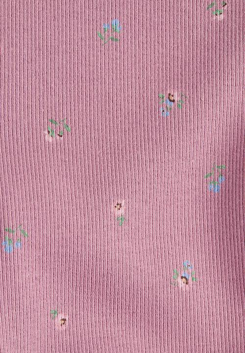 H&M - Flared leggings - dark dusty pink floral 