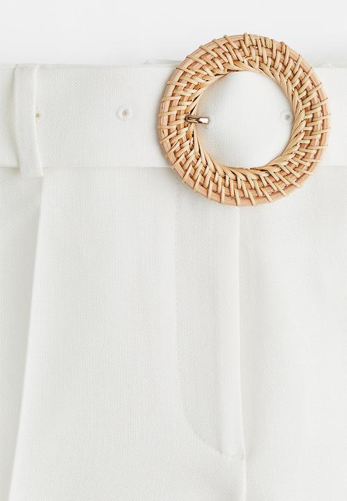 H&M - Wide tailored trousers - white