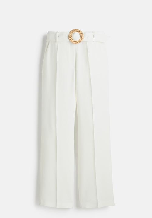H&M - Wide tailored trousers - white