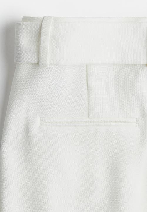 H&M - Wide tailored trousers - white