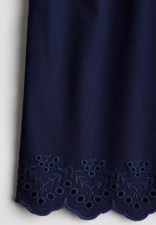 H&M - Broderie anglaise cropped trousers - navy blue