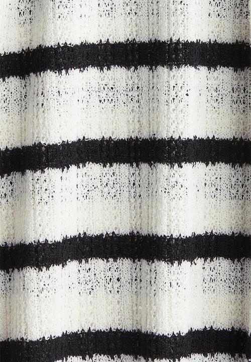 H&M - Knitted drawstring trousers - white striped