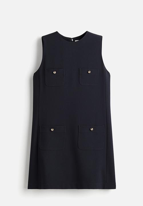 H&M - Pocket-detail shift dress - navy blue