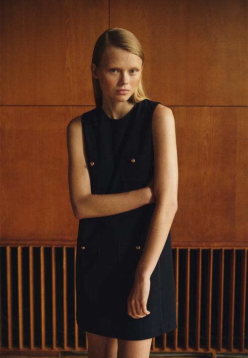 H&M - Pocket-detail shift dress - navy blue