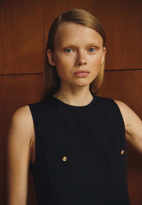 H&M - Pocket-detail shift dress - navy blue
