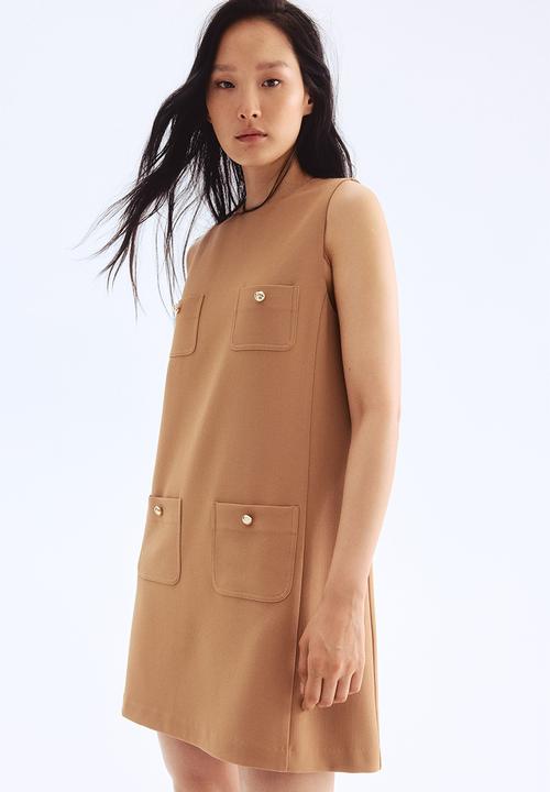 H&M - Pocket-detail shift dress - beige